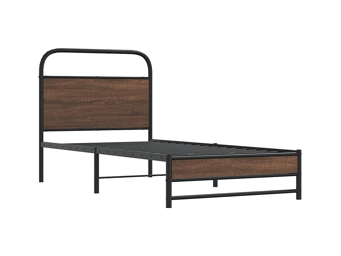 Letto per adulti | Letto singolo | Giroletto senza Materasso Rovere Marrone 107x203 cm Truciolato