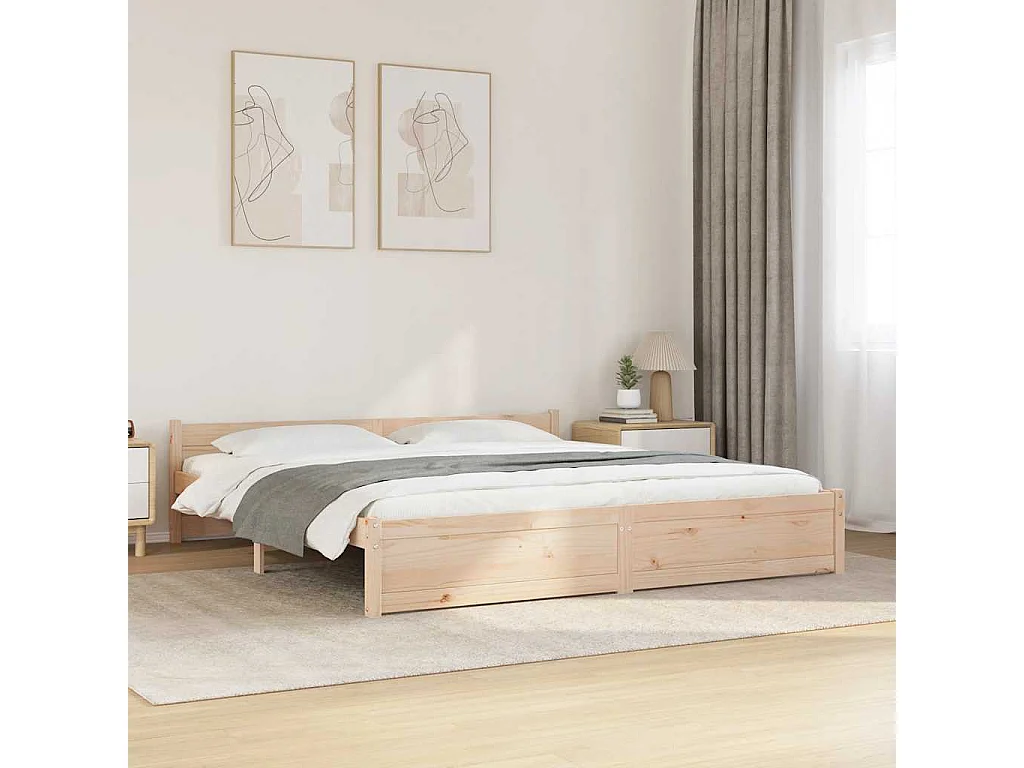 Lit double | Lit adulte | Cadre de lit bois massif 200x200 cm