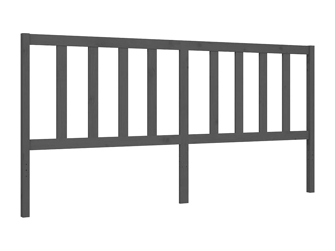 Lit double | Lit adulte | Cadre de lit gris 200x200 cm bois massif de pin