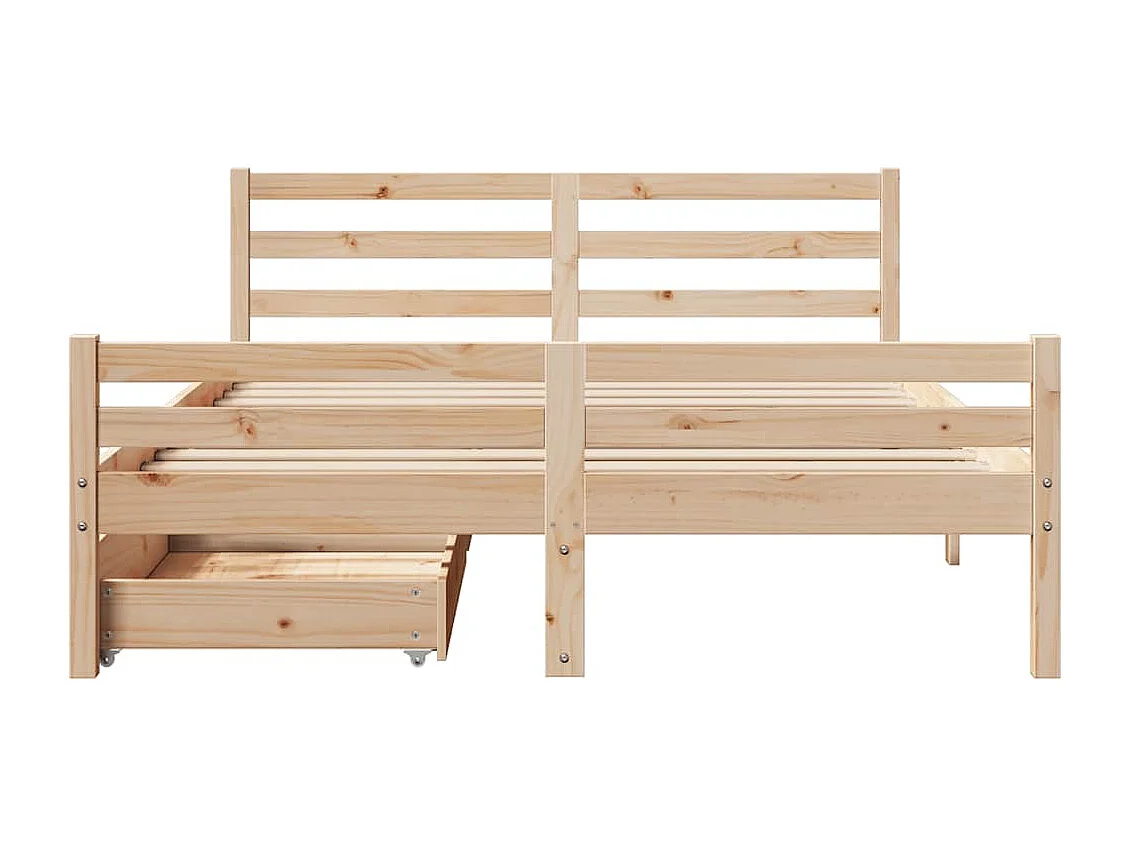 Lit double | Lit adulte | Cadre de lit 140x190 cm bois de pin massif