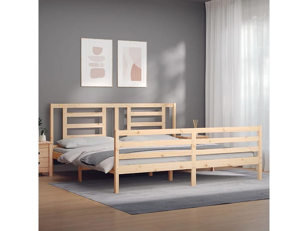 Lit double | Lit adulte | Cadre de lit 200x200 cm bois massif