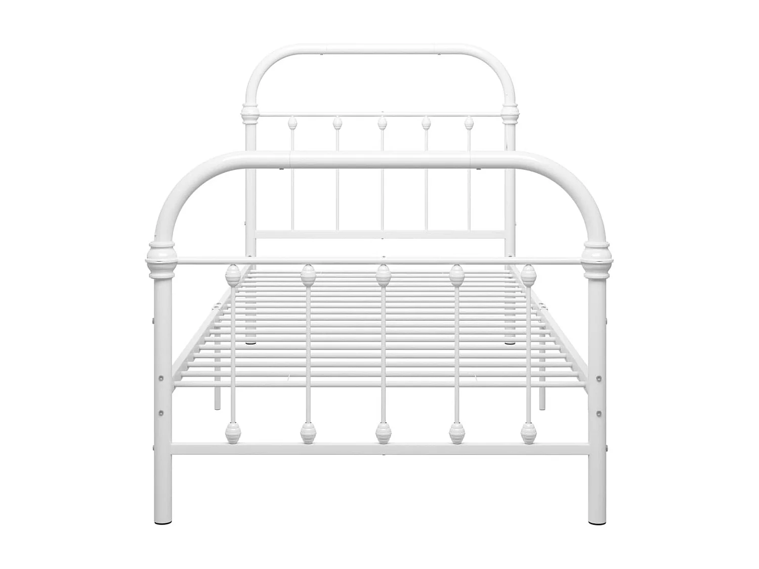 Lit simple | Lit adulte, enfant | Cadre de lit blanc métal 100x200 cm