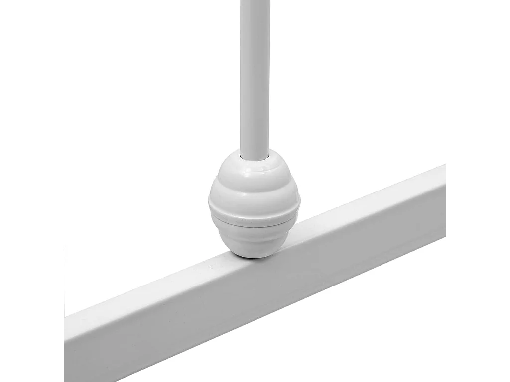 Lit simple | Lit adulte, enfant | Cadre de lit blanc métal 100x200 cm