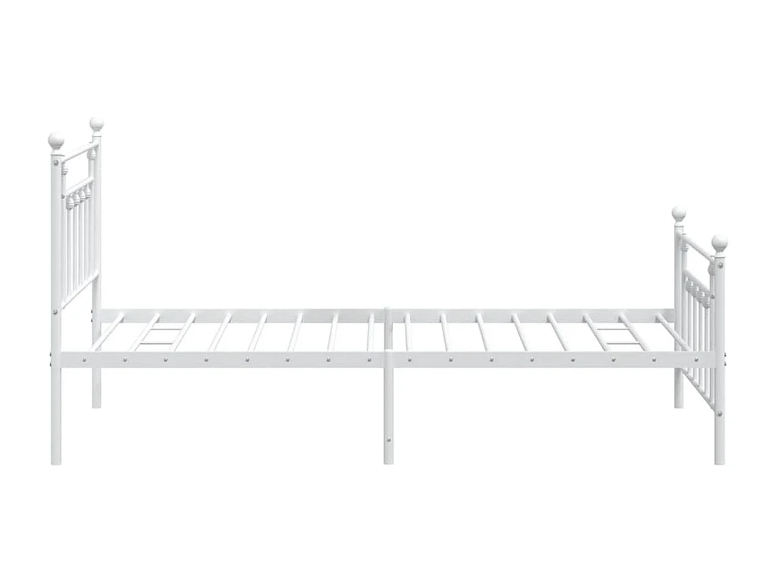 Lit simple | Lit adulte, enfant | Cadre de lit métal et pied de lit blanc 100x200 cm