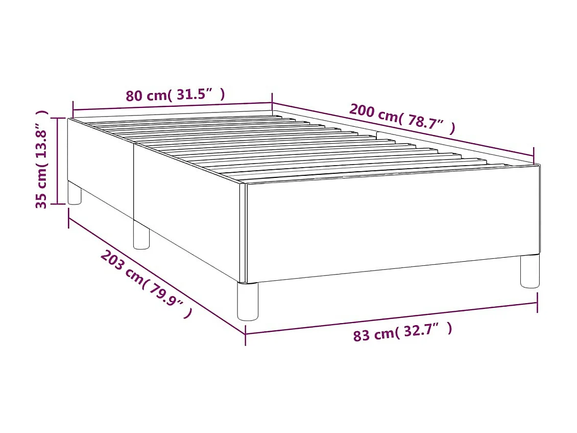 Lit simple | Lit adulte, enfant | Cadre de lit gris clair 80x200 cm velours