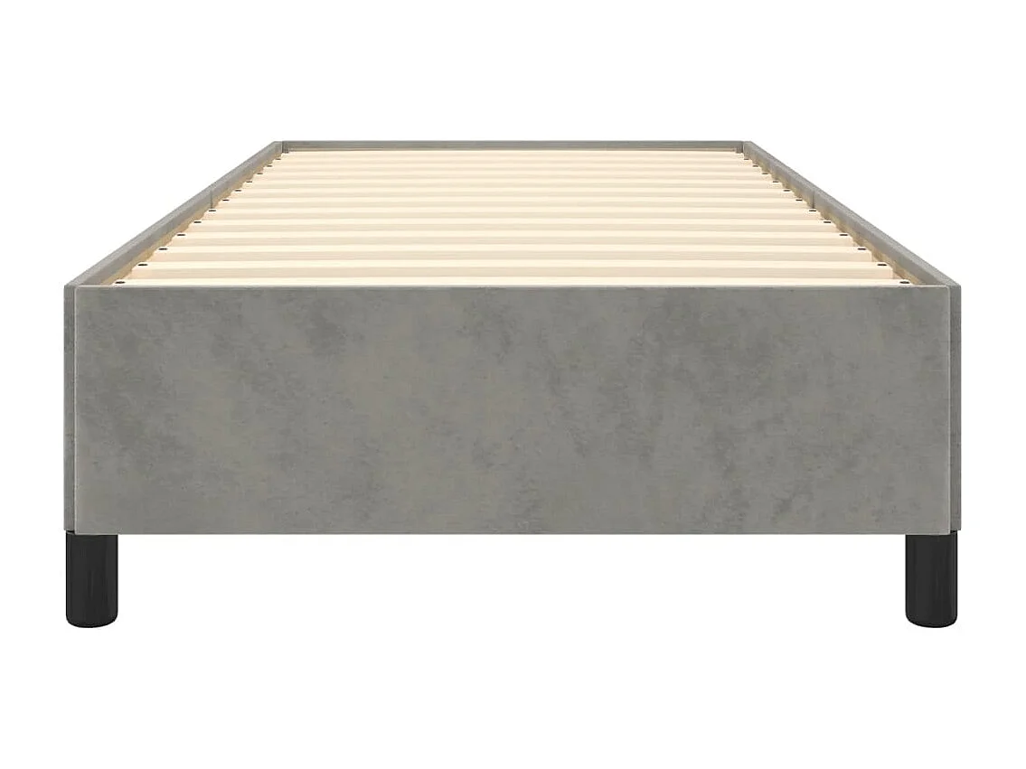 Lit simple | Lit adulte, enfant | Cadre de lit gris clair 80x200 cm velours