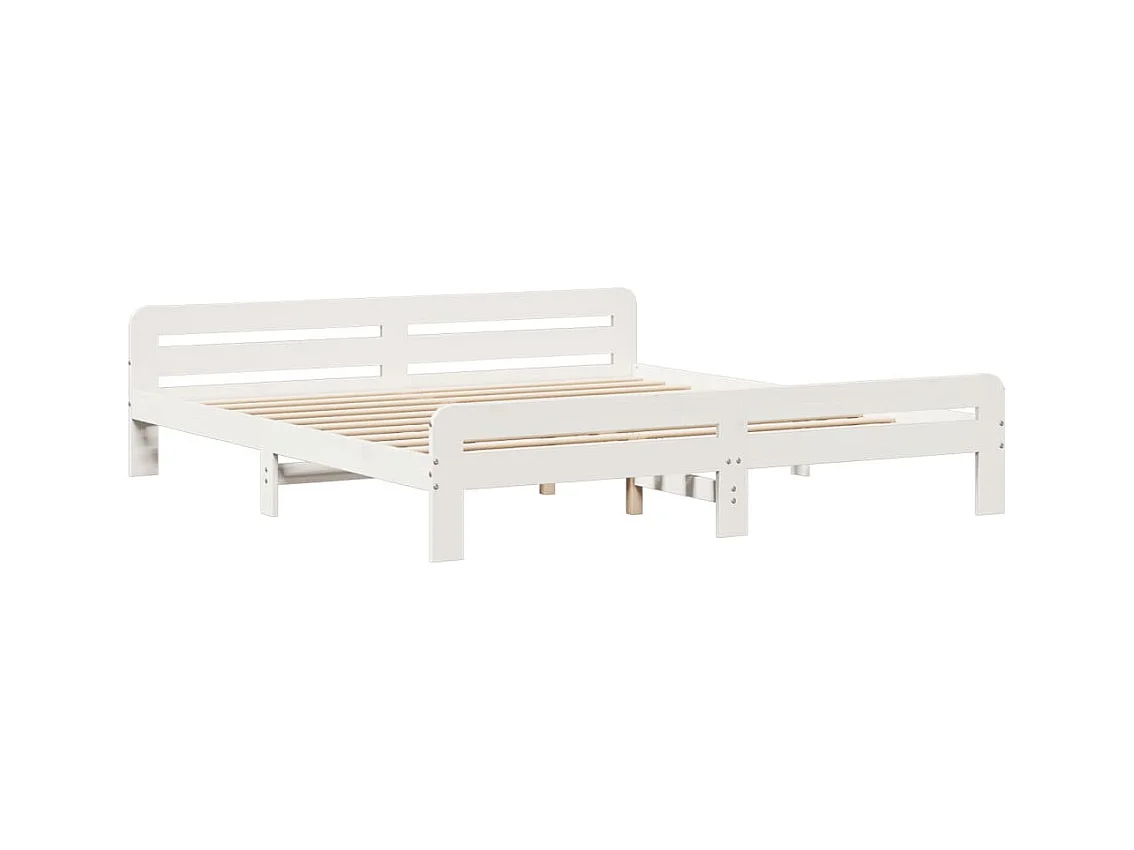 Letto per adulti | Letto matrimoniale | Giroletto senza Materasso Bianco 200x200 cm Legno Massello Pino