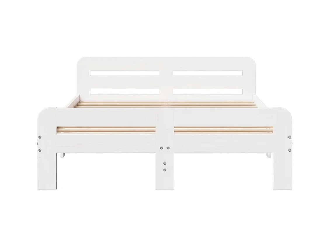 Letto per adulti | Letto matrimoniale | Giroletto senza Materasso Bianco 200x200 cm Legno Massello Pino