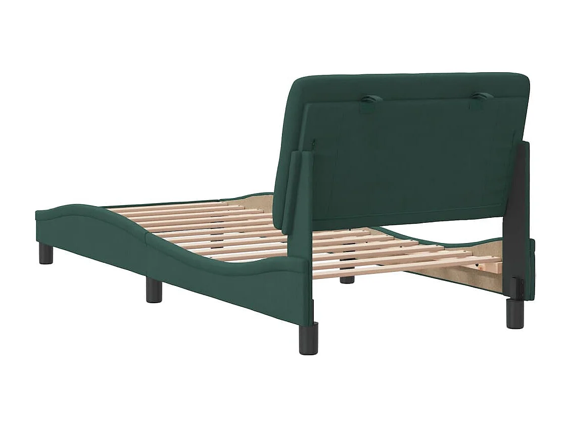 Lit simple | Lit adulte, enfant | Cadre de lit vert foncé 80x200 cm velours