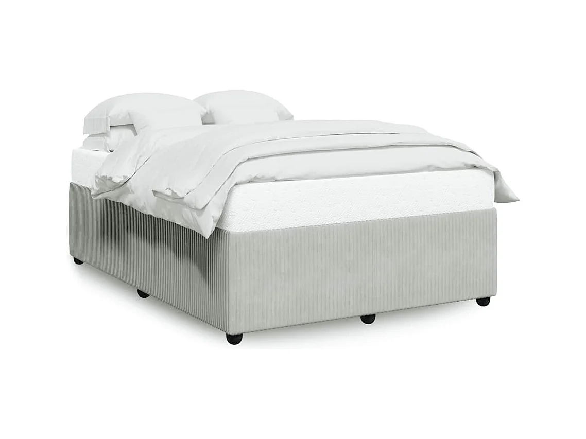 Letto per adulti | Letto matrimoniale | Giroletto senza Materasso Grigio Chiaro 140x200 cm Velluto