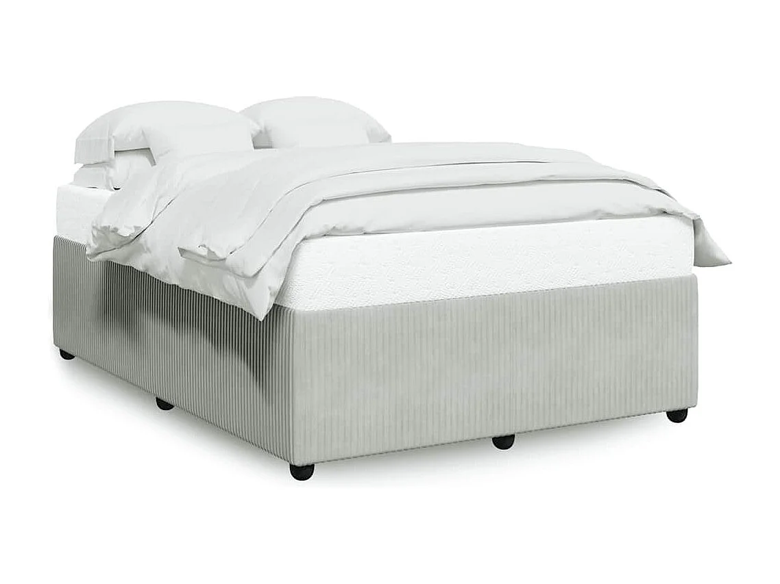 Lit double | Lit adulte | Cadre de lit gris clair 140x200 cm velours