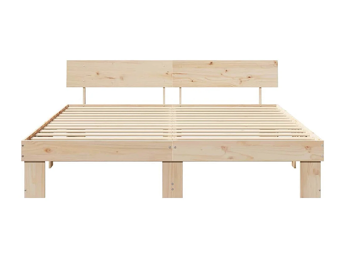 Lit double | Lit adulte | Cadre de lit Marron 200x200 cm Bois massif en pin