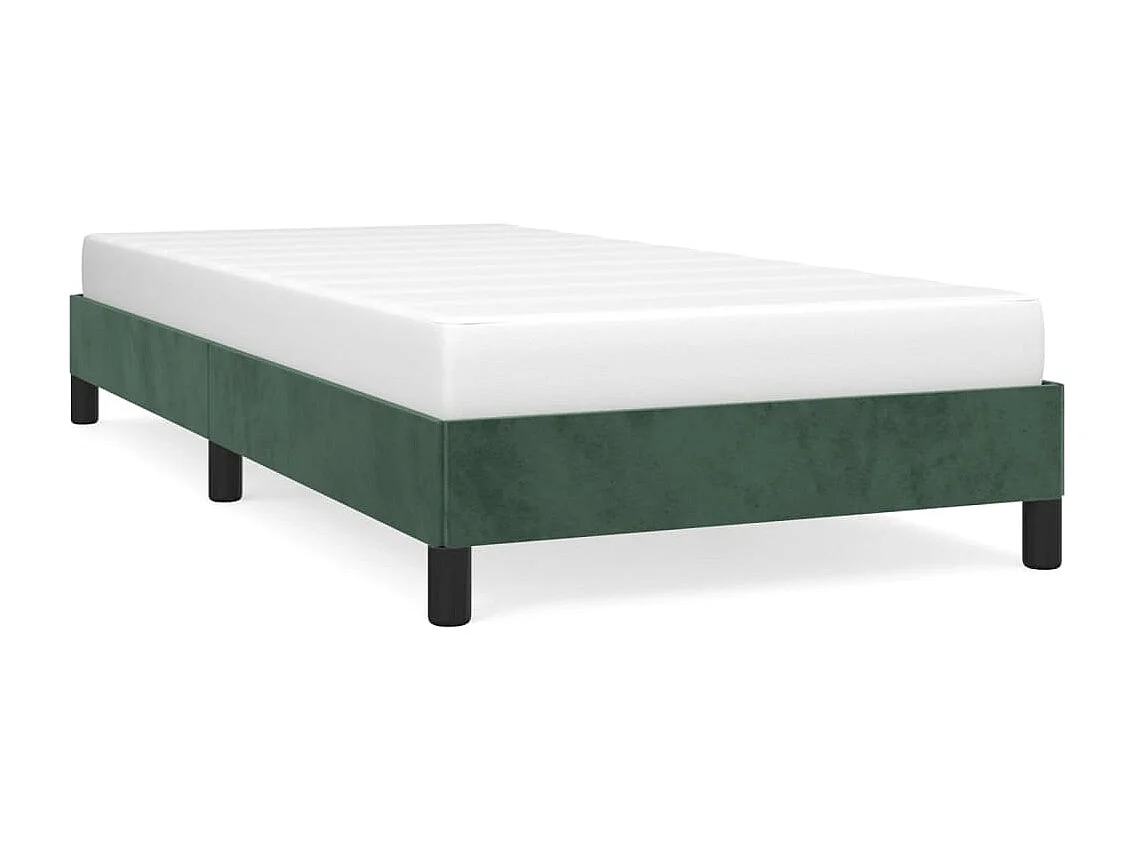 Lit simple | Lit adulte, enfant | Cadre de lit vert foncé 80x200 cm velours