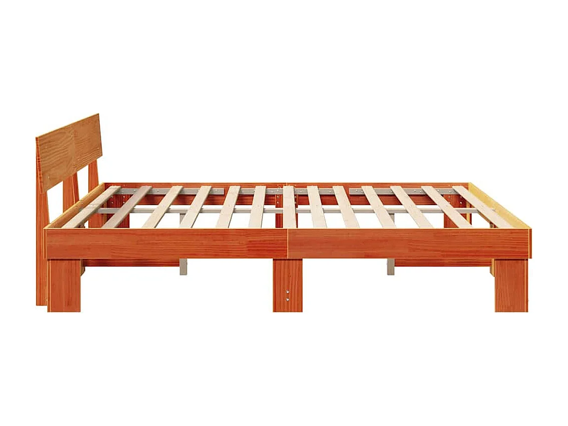 Lit double | Lit adulte | Cadre de lit Marron cire 200x200 cm Bois massif en pin