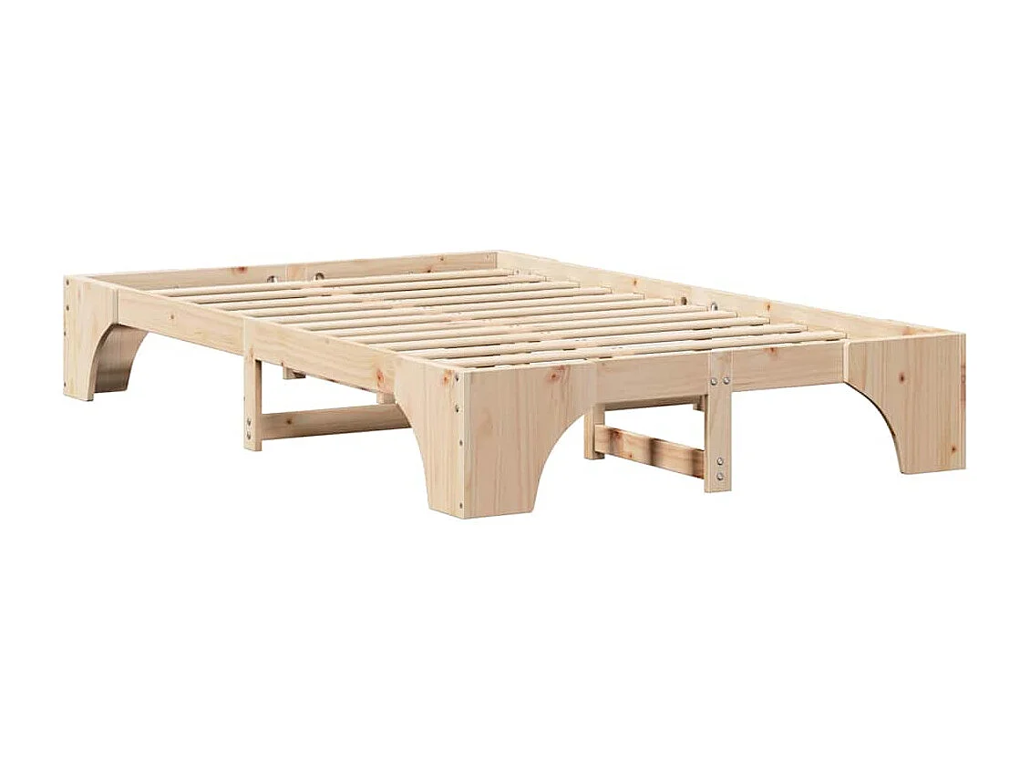 Bedframe | Tweepersoonsbed Naturel 140x190 cm Massief grenenhout