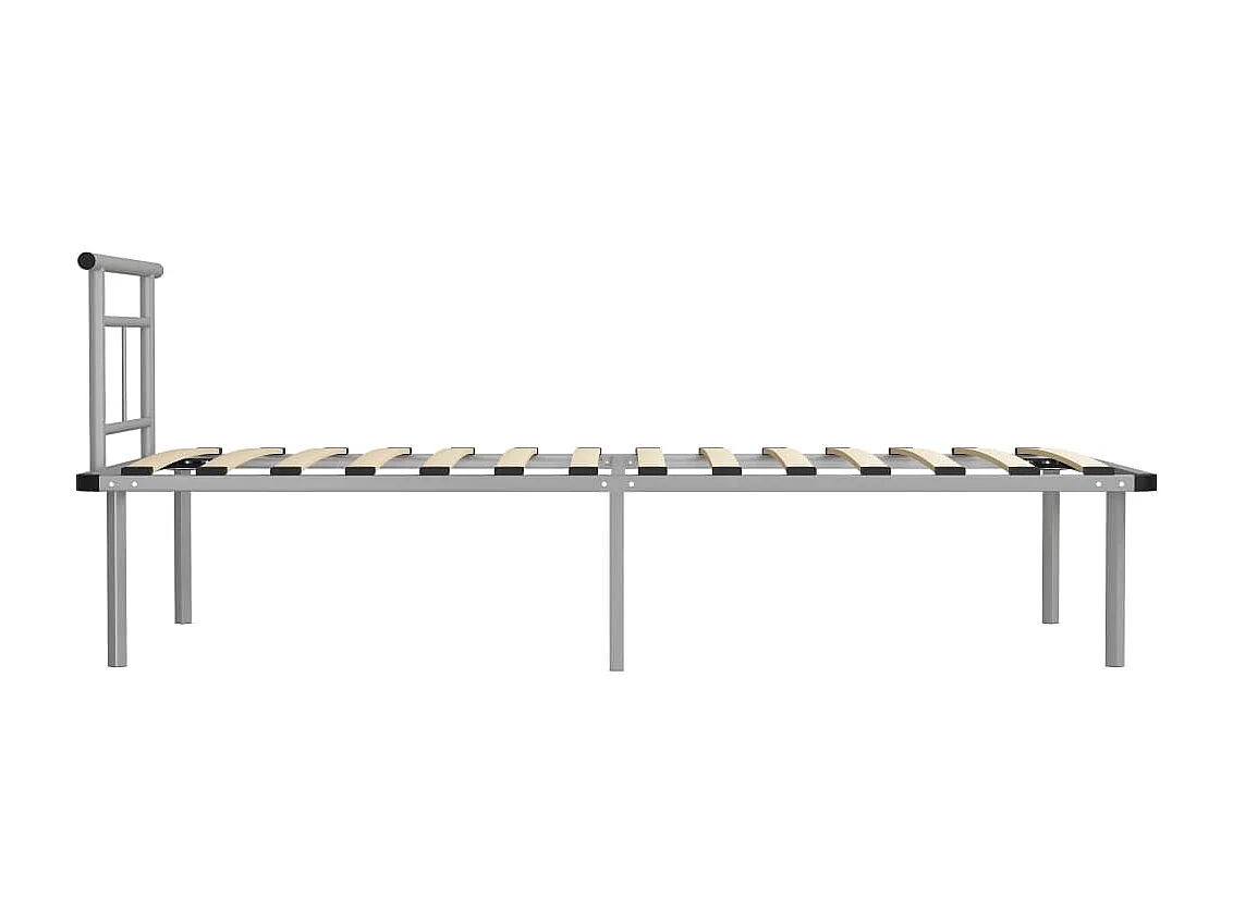 Lit simple | Lit adulte, enfant | Cadre de lit gris métal 90x200 cm