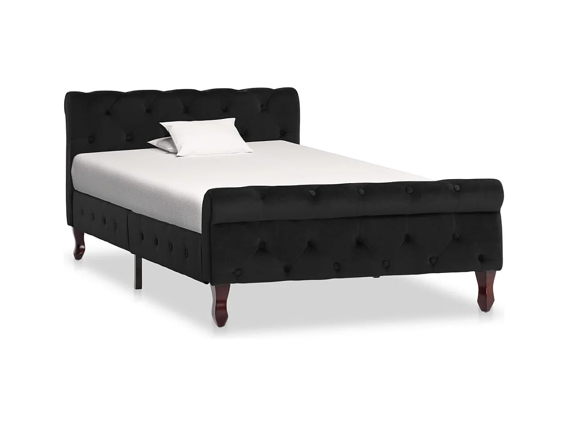 Lit simple | Lit adulte, enfant | Cadre de lit noir velours 100x200 cm