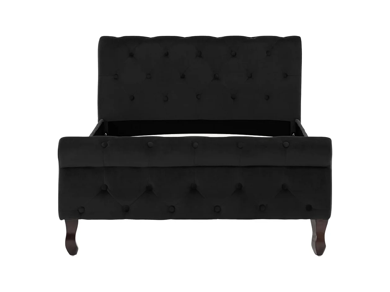Lit simple | Lit adulte, enfant | Cadre de lit noir velours 100x200 cm