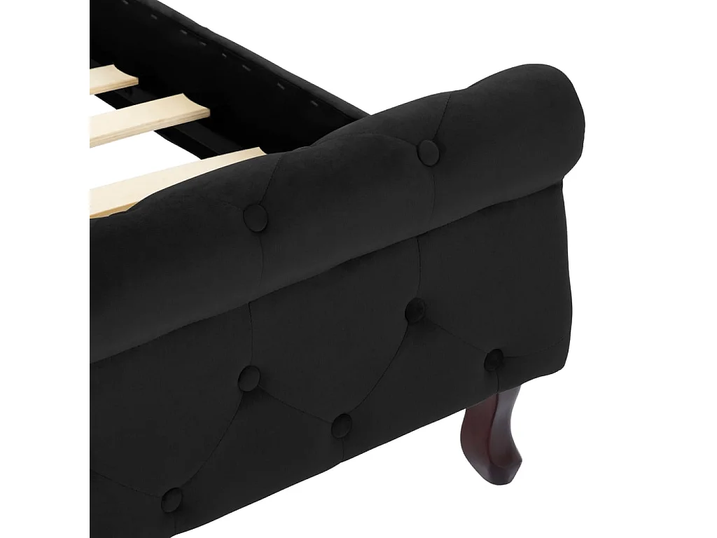 Lit simple | Lit adulte, enfant | Cadre de lit noir velours 100x200 cm