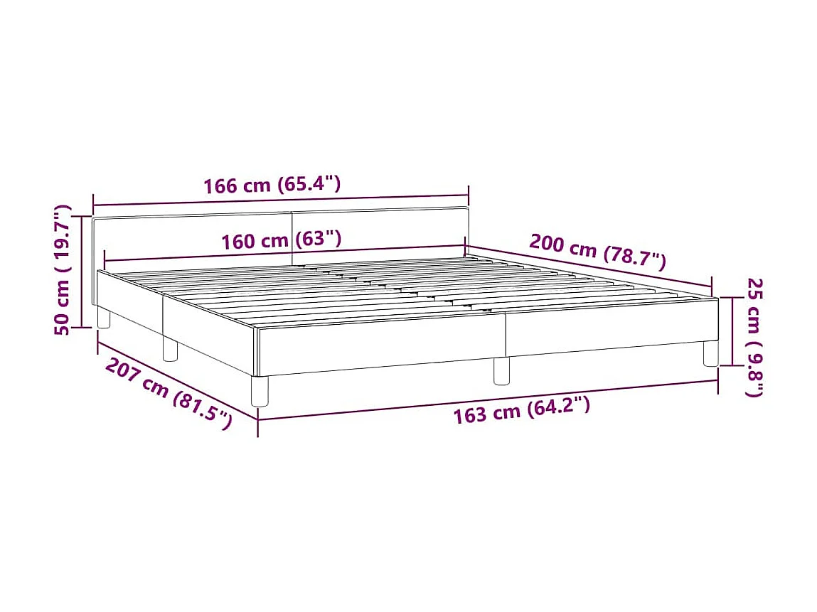 Lit double | Lit adulte | Cadre de lit gris clair 160x200 cm velours