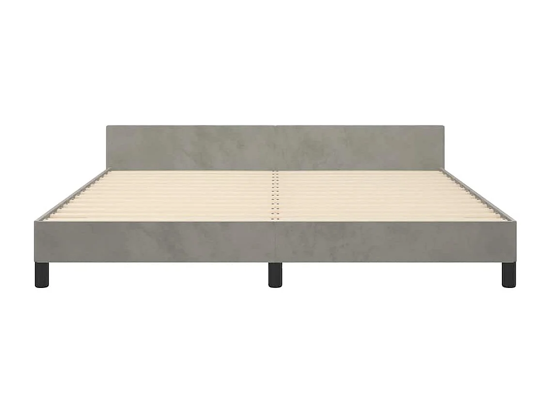 Lit double | Lit adulte | Cadre de lit gris clair 160x200 cm velours
