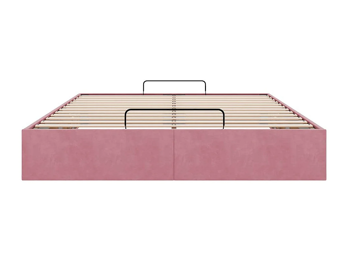 Lit double | Lit adulte | Cadre de lit ottoman rose 140x200 cm velours