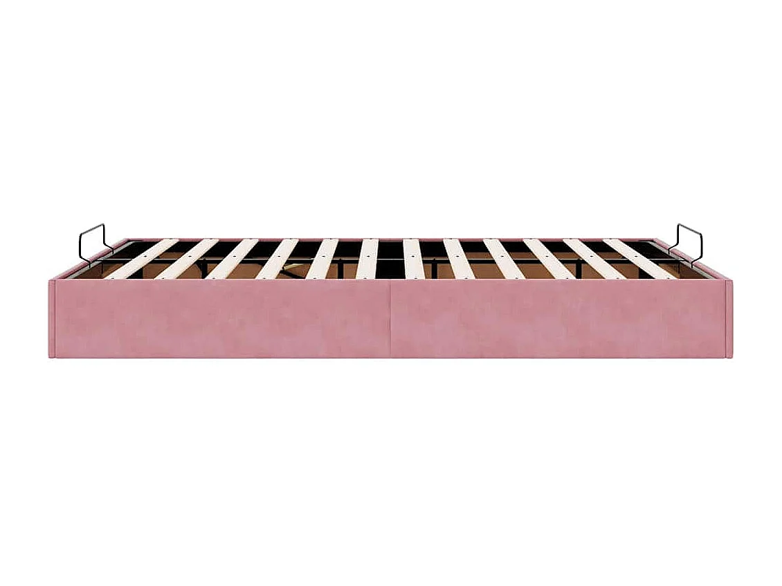 Lit double | Lit adulte | Cadre de lit ottoman rose 140x200 cm velours