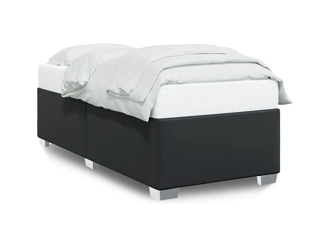 Letto per adulti | Letto singolo | Giroletto Nero 90x200 cm in Similpelle