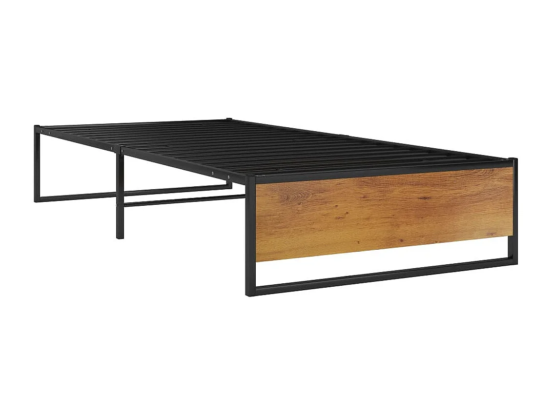 Lit simple | Lit adulte, enfant | Cadre de lit noir métal 100x200 cm