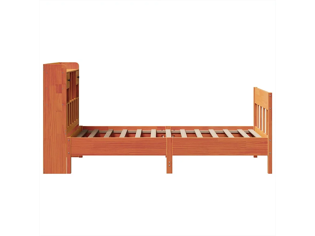 Lit simple | Lit adulte, enfant | Cadre de lit cire marron 75x190 cm bois pin massif