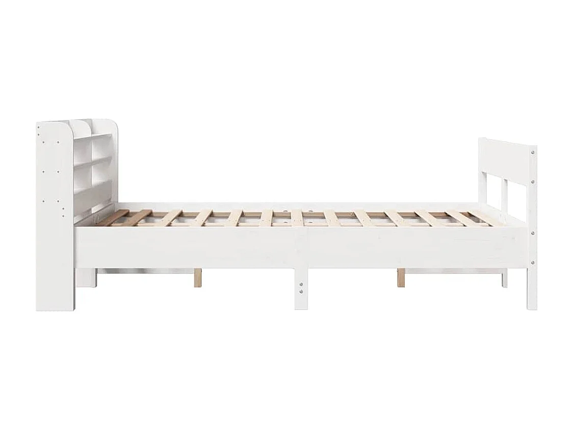 Lit simple | Lit adulte, enfant | Cadre de lit blanc 120x190 cm bois de pin massif
