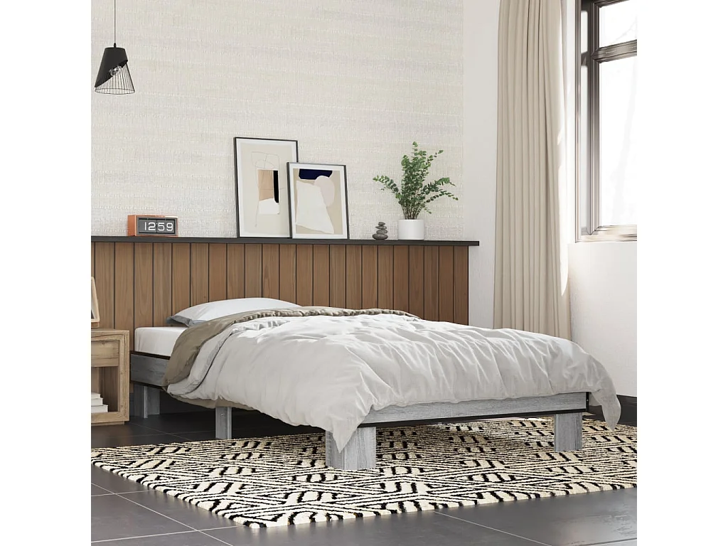 Lit simple | Lit adulte, enfant | Cadre de lit sonoma gris 100x200 cm