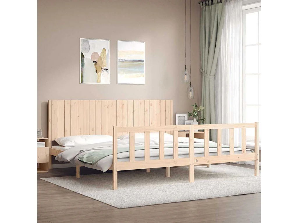 Lit double | Lit adulte | Cadre de lit 200x200 cm bois massif de pin