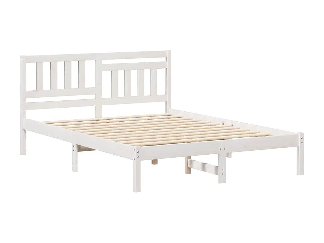Lit simple | Lit adulte, enfant | Cadre de lit Blanc 120x190 cm Bois massif en pin