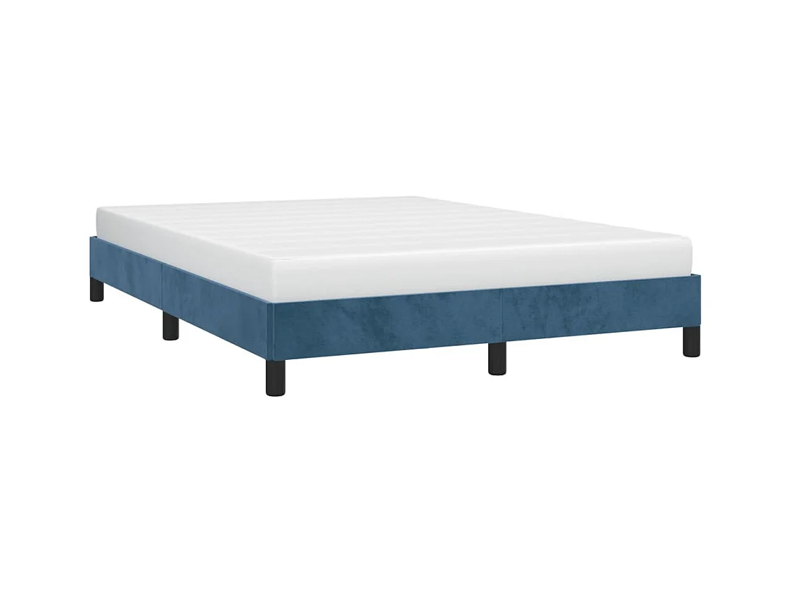 Lit double | Lit adulte | Cadre de lit bleu foncé 140x190 cm velours