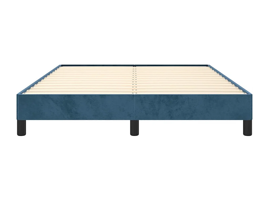 Lit double | Lit adulte | Cadre de lit bleu foncé 140x190 cm velours