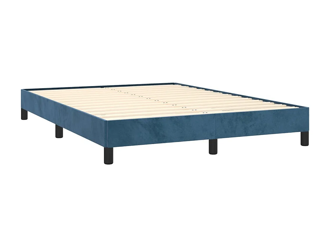Lit double | Lit adulte | Cadre de lit bleu foncé 140x190 cm velours