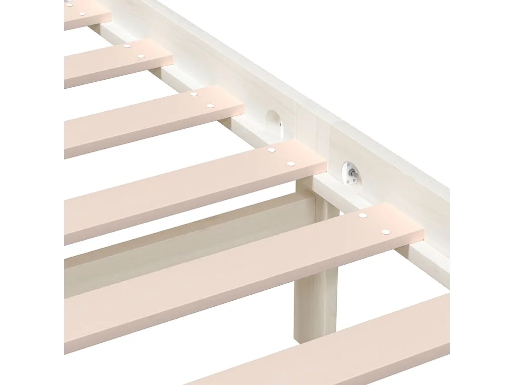 Lit double | Lit adulte | Cadre de lit blanc bois massif 140x190 cm