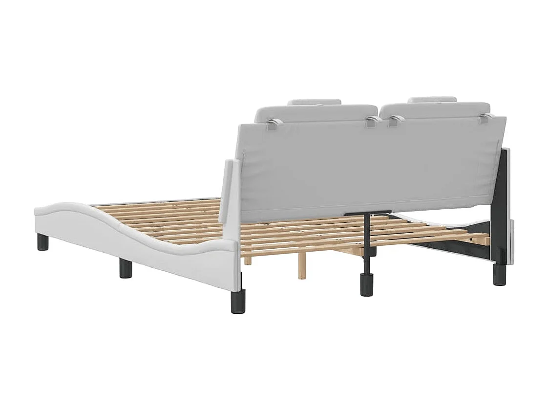 Lit double | Lit adulte | Cadre de lit blanc 140x190 cm similicuir