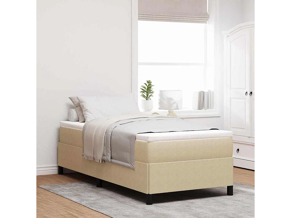 Lit simple | Lit adulte, enfant | Cadre de lit Vert gris 90x200 cm Tissu en velours côtelé