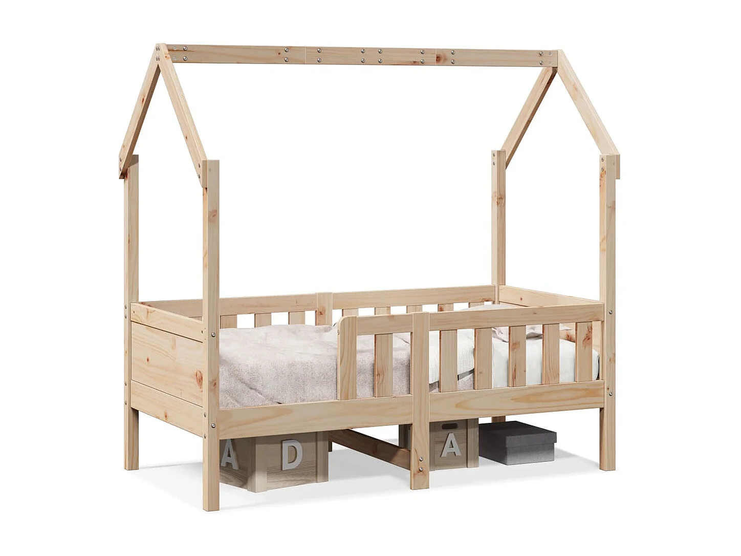 Lit simple | Cadre de lit d'enfants forme de maison pin 70x140 cm