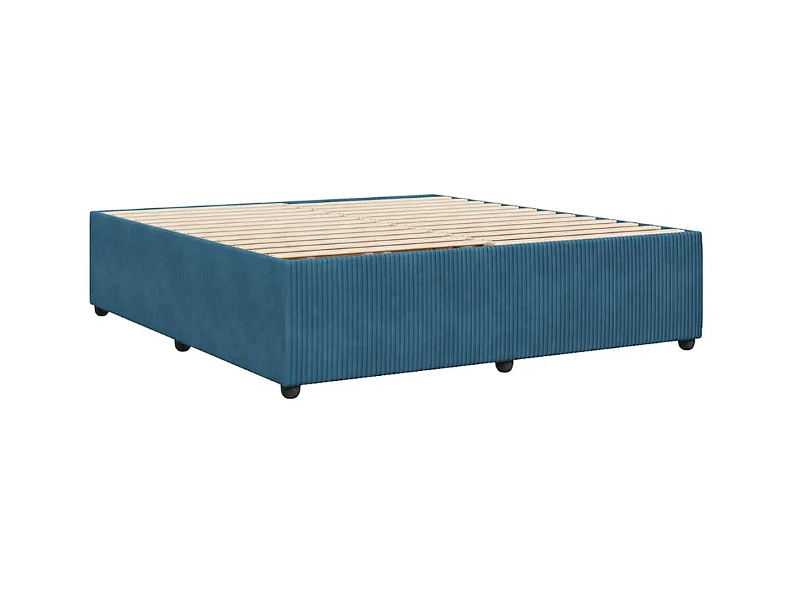 Lit double | Lit adulte | Cadre de lit bleu 180x200 cm velours