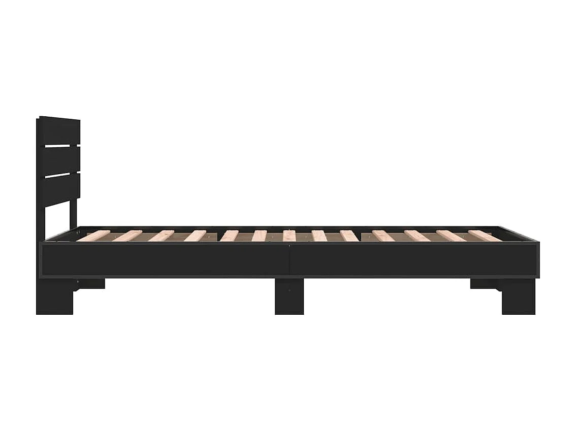 Lit simple | Lit adulte, enfant | Cadre de lit noir 90x200 cm