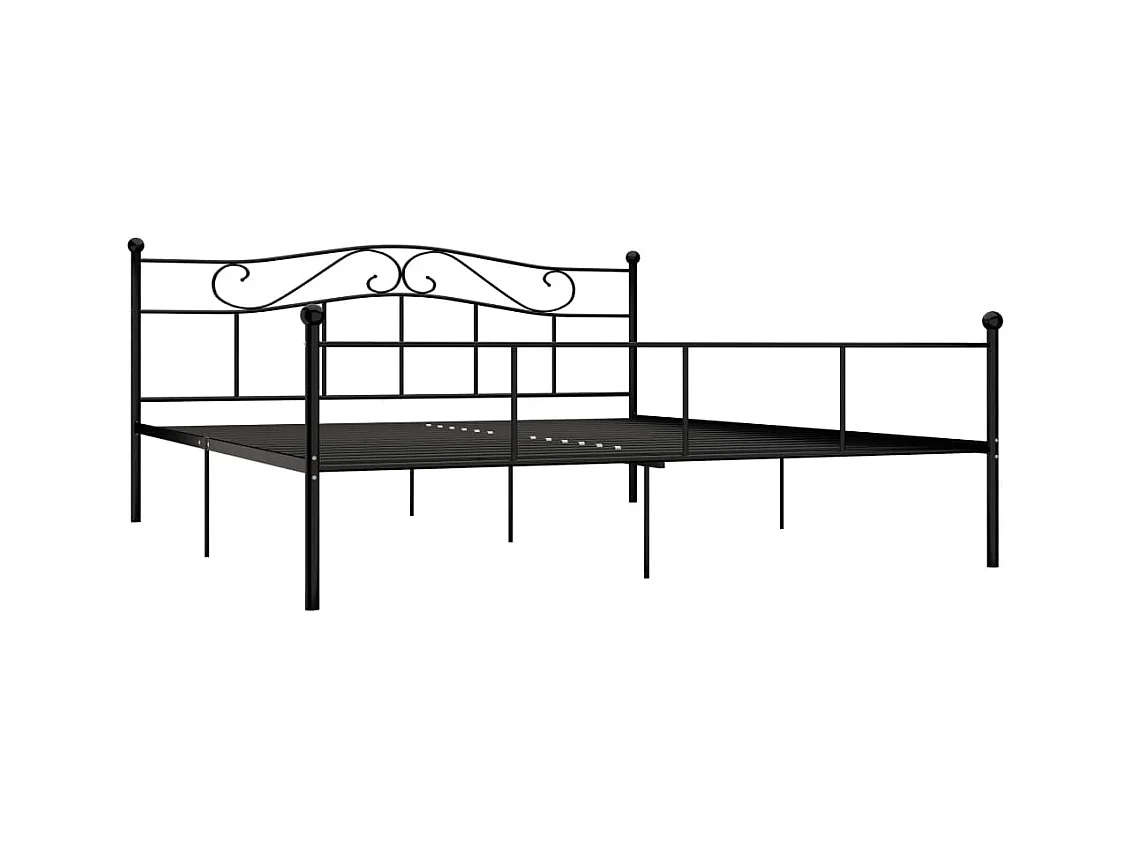 Lit double | Lit adulte | Cadre de lit noir métal 180x200 cm