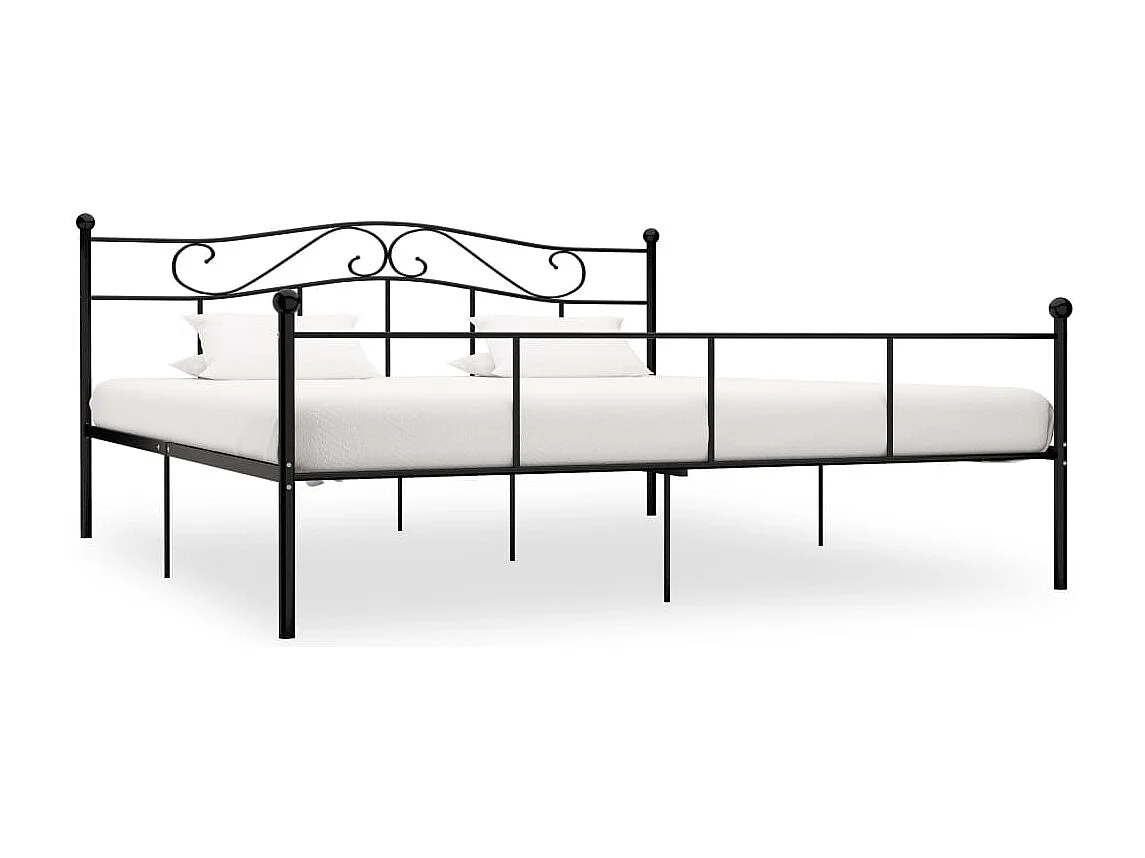 Lit double | Lit adulte | Cadre de lit noir métal 180x200 cm