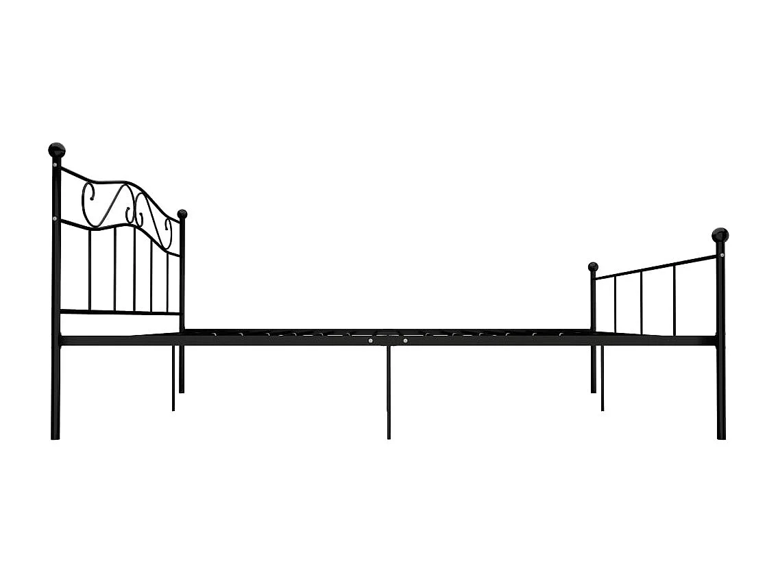 Lit double | Lit adulte | Cadre de lit noir métal 180x200 cm