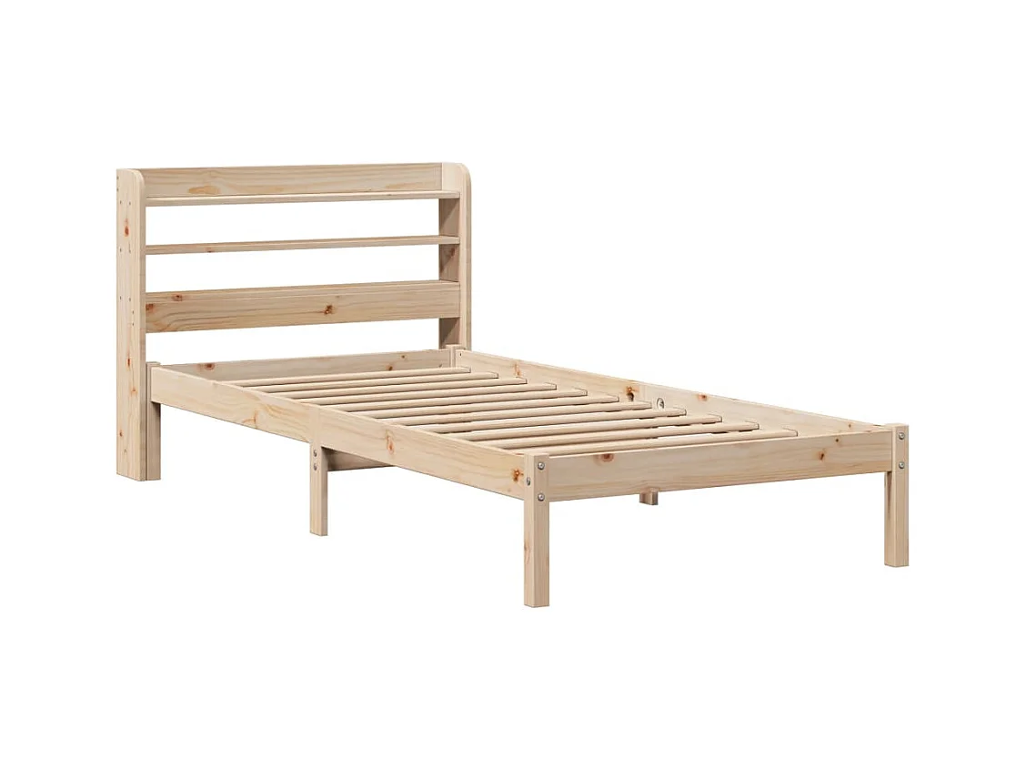 Letto per adulti | Letto singolo | Giroletto senza Materasso 100x200 cm in Legno Massello di Pino