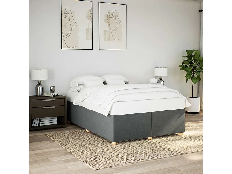 Letto per adulti | Letto matrimoniale | Giroletto senza Materasso Grigio Scuro 140x190 cm Tessuto