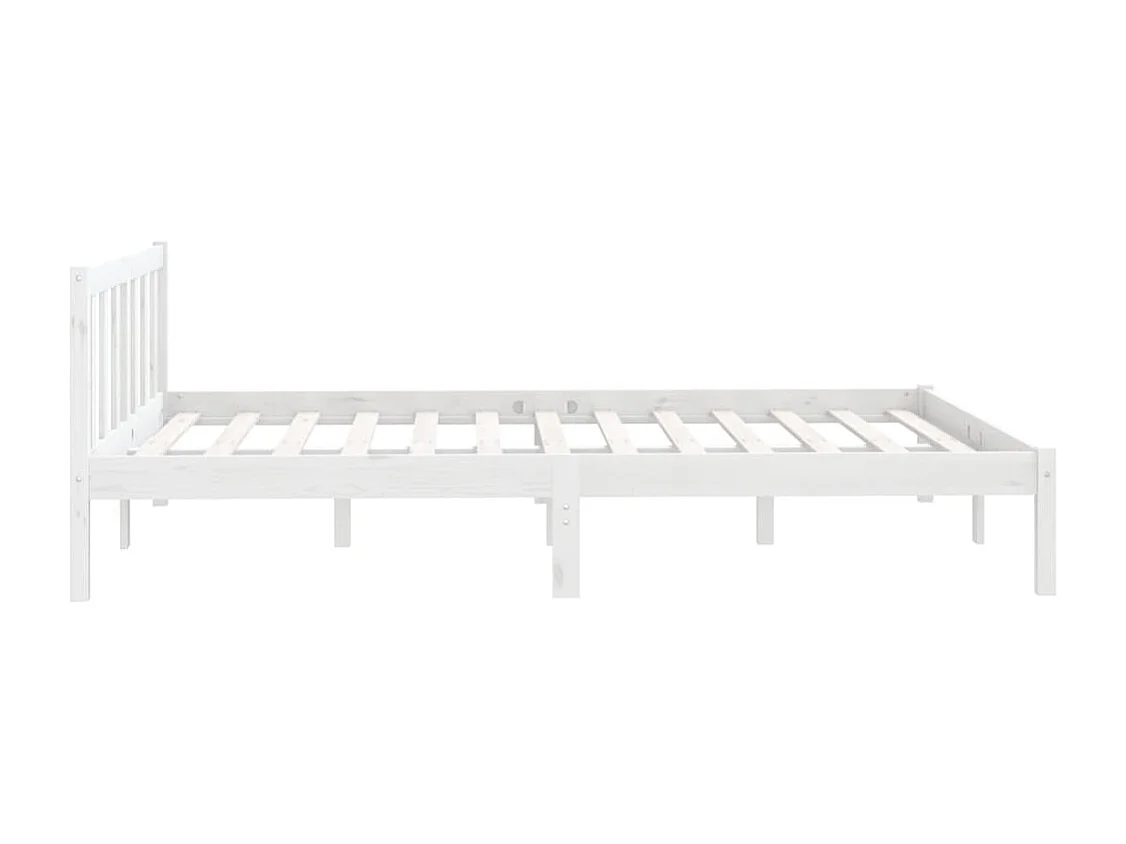 Lit simple | Lit adulte, enfant | Cadre de lit blanc bois massif 120x190 cm