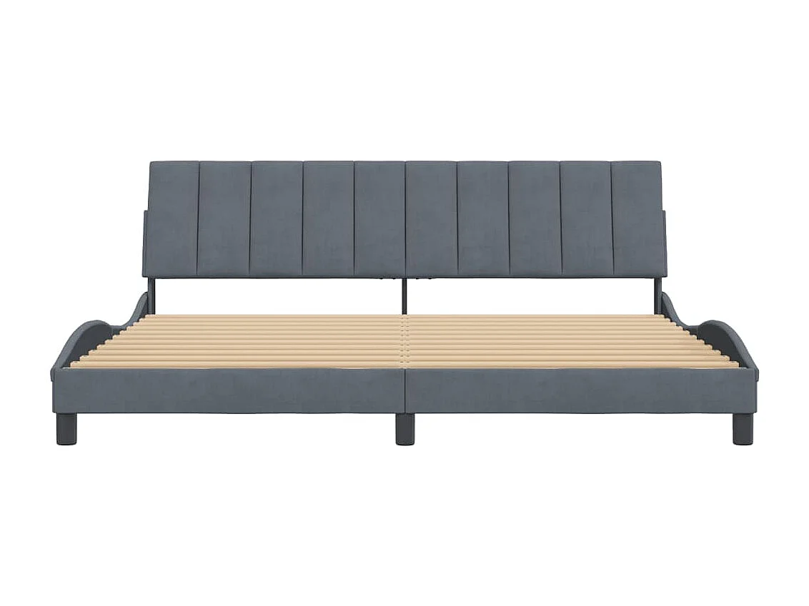 Letto per adulti | Letto matrimoniale | Giroletto senza Materasso Hanko Grigio Scuro 200x200 cm Velluto